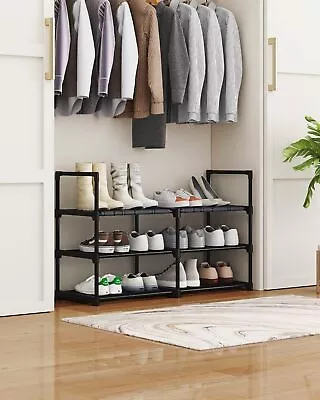 3 Tier Shoe Rack Portable Stand Compact Space Saving Storage Organiser Shelf F • £11.99