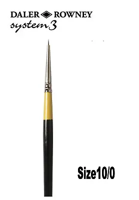 Daler Rowney System 3 Acrylic Brush Short Handle Spotter Size 10/0 • £5.79
