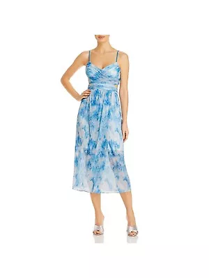 AIDAN MATTOX Womens Back Lined Spaghetti Strap Midi Party Fit + Flare Dress • $51.99