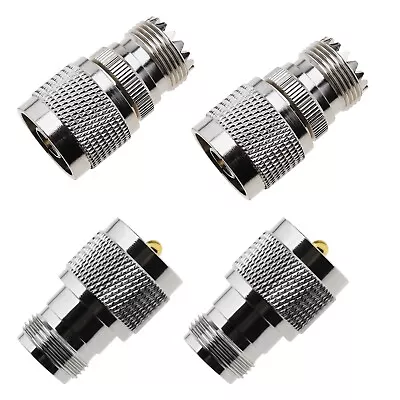4x N-Type To UHF Female/Male RF Coaxial Adapters For Wireless LAN Devices • £13.82