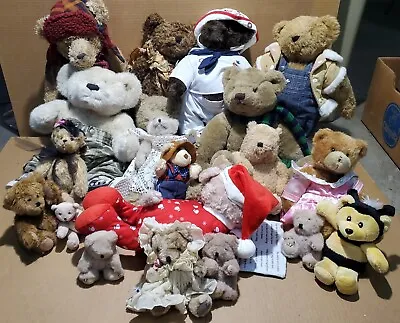 **HUGE** Mixed Lot Of 20 Collectible TEDDY BEARS 4 -20  Mohair Boyd's Pooh MORE! • $79.99