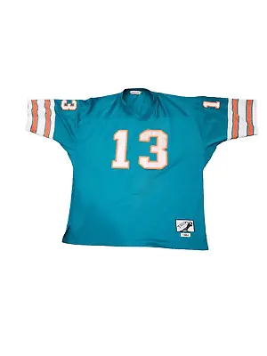 Authentic Mens Athletic Jersey Miami Dolphins Dan Marino #13 Football Blue 56 • $35