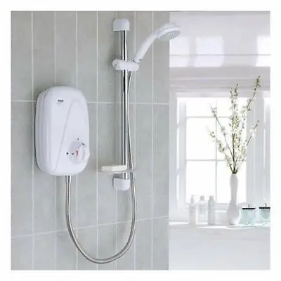 Mira Vigour White & Chrome Manual Power Shower 1.1532.354 • £202.39