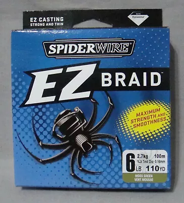 Spiderwire EZ Braid 6lb X 110yd Braid - Moss Green *New In Packaging* • $12.95