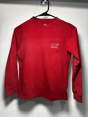 Vineyard Vines T Shirt Size S (8-10) Red Long Sleeved Round Neck • $10.23