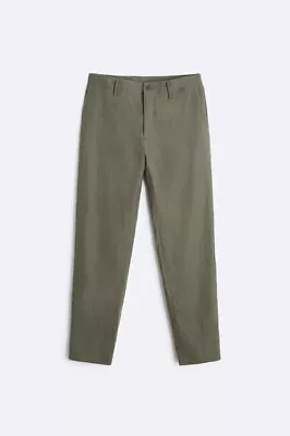 ZARA ORIGINS 100% Linen Suit Trousers Light Khaki Size 31 • £12.50