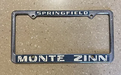 Vintage Monte Zinn Chevrolet License Plate Frame Springfield Ohio License Plate • $34.99