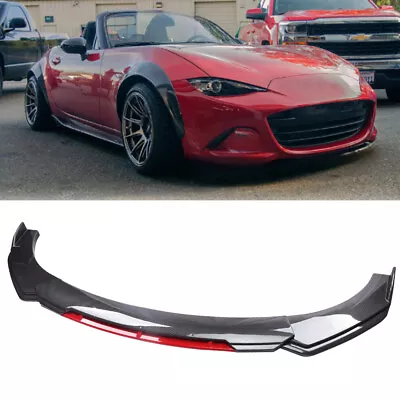 Front Bumper Lip Spoiler Splitter Carbon Fiber Look For Mazda MX-5 Miata 06-2022 • $89.99