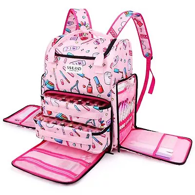Pink Nail Organizer Bag - Large Nail Kit Organizer And Storage Bag Holds 80 B... • $68.66