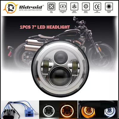 $29.56 • Buy 7inch Round Led Headlight Hi/Lo Beam For Yamaha V-Star 650 1100 Motorcycle Bike
