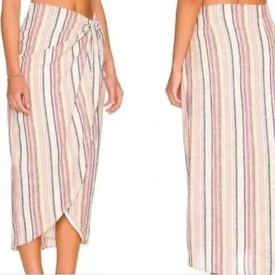 Free People Aubrey Sarong Cotton Striped Skirt 0 • $45