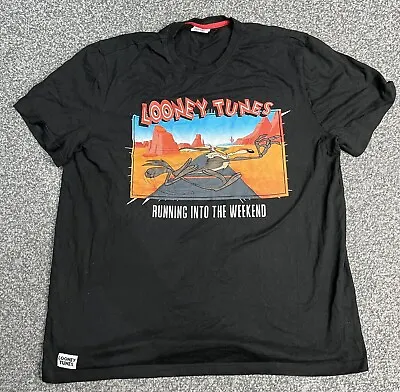 Looney Tunes George Mens Black T-Shirt Size XL • £7.99