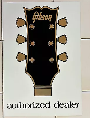 Mint 1975 Authorized Gibson Guitar Dealer Window Sticker Vintage Original NOS • $40