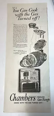 Vintage 1925 CHAMBERS Fireless Gas Range Oven Kitchen Appliance 1920's Print Ad • $12.95