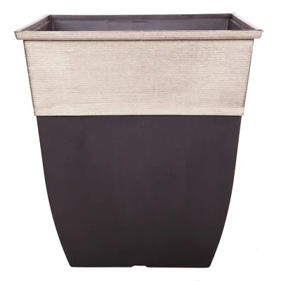 'Hendrix' Tall Square Planter 43cm (17in) Diameter Champagne Top • £23.99