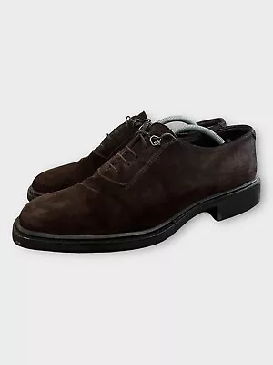 Vintage Gianni Versace Men’s Brown Suede Oxford Lace-Up Shoes Size 10.5 US • $107.99