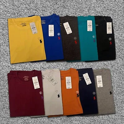 Ex Ralph Lauren Mens Adult Short Sleeve T Shirt 100% Cotton Crew Neck Slim Tee • £16.99