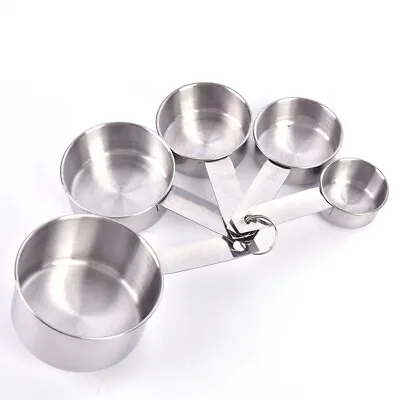 Stainless Steel Measuring Cups And Spoons Set Kitchen Baking Gadget ToolsB_L A* • £7.71
