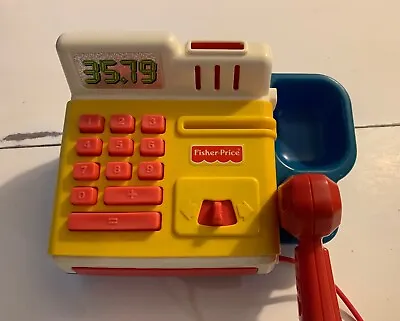 Vintage 1997 Fisher Price Cash Register Toy With Scanner Credit Card Slot • $15