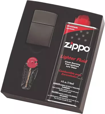 Zippo Black Ice Lighter With Fluid And Flints Gift Set • $121.26