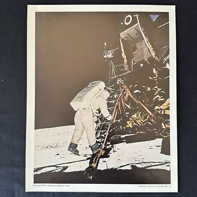 Rare Vintage Official NASA Picture  #13 Aldrin Descends Ladder To Moon Apollo • $14.99