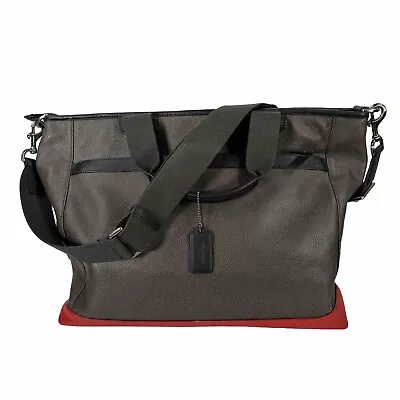 Coach Men's Red/Gray Leather Large Business Tote Bag • $90.27