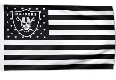 Oakland Raiders 3x5 Foot American Flag Banner New Las Vegas • $13