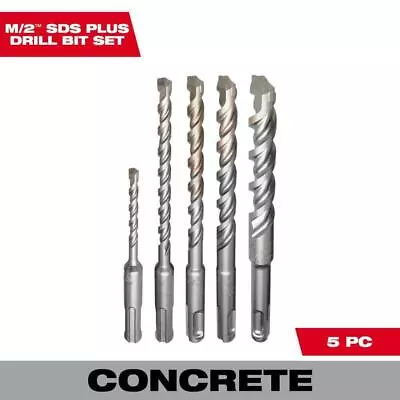 MILWAUKEE Rotary Hammer Drill Bit Set Carbide SDS Concrete Drilling Kit 5 Piece • $17.37