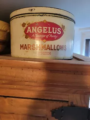 Antique Angelus Marshmallows Tin The Cracker Jack Co 5 Lb  • $120