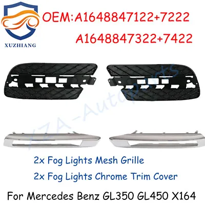 Set Of 4Pcs Fog Light Grill Trim Cover For 2008-2012 Mercedes X164 GL350/450 • $63.64