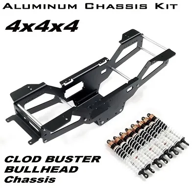 Custom Aluminum 4x4x4 Chassis Kit With Damers For TAMIYA Clodbuster/Bullhead • £149.99