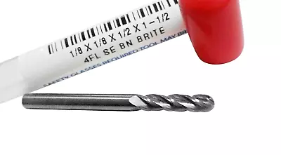 1/8  (.125 ) 4 Flute Carbide BALL END MILL 135-4125  FREE SHIPPING • $11.55