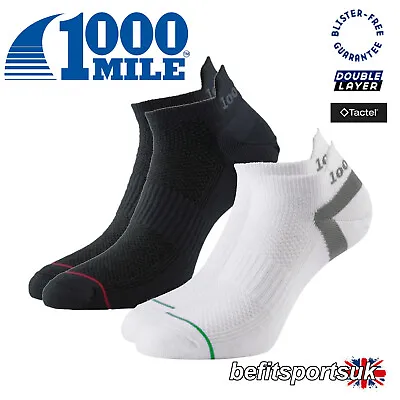 1000 Mile Running Socks Mens Cushioned Sports Liner Dual Skin Ankle Blister • £11.95