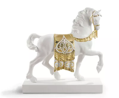 Lladro A Regal Steed Horse Golden Sculpture #7186 Brand Nib Deco Save$ Large F/s • $2695