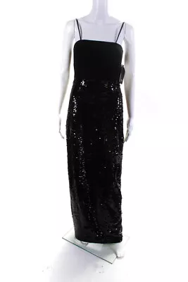 Aidan Aidan Mattox Womens Sequined Crepe Sleeveless Gown Black Size 2 • $60.99