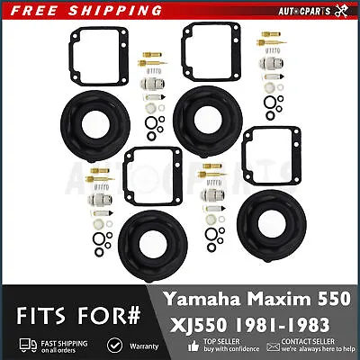 $21.96 • Buy 4 SET For YAMAHA XJ550 MAXIM XJ550R SECA 1981-1983 Carburetor Repair Rebuild Kit