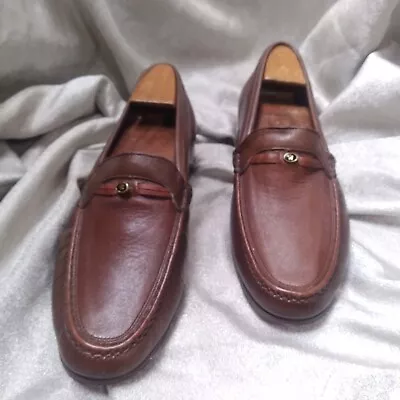 Flexi Men's Vintage Brown Soft Leather Slip On Continental Loafers Shoes 9 US • $35