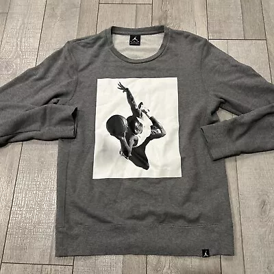 Vintage Nike Air Jordan Crewneck Sweatshirt Pullover Men Sz Small Gray Dunk • $17.99