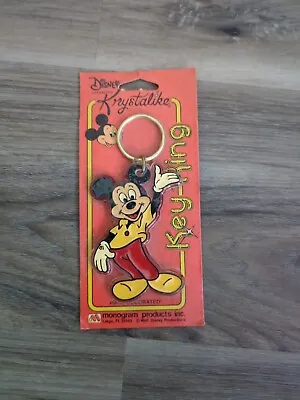 Disney Mickey Mouse Key Ring/Key Chain 3.5-Inch Plastic Resin New Old Stock • $2.99