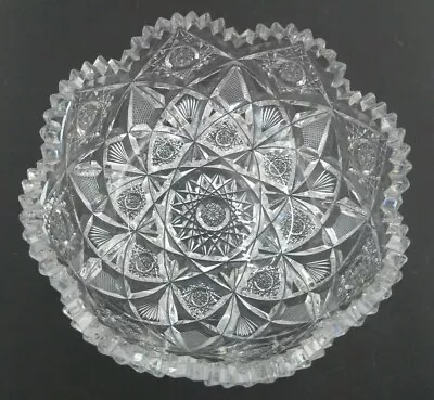 Antique HAWKES Cut Glass ABP Brilliant Victor Pattern Bowl - Signed • $269.99