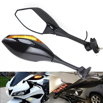 2x Motorcycle LED Turn Signal Rearview Mirrors For Kawasaki Ninja 250R 650R 500R • $26.84