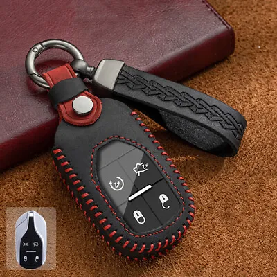 Leather Remote Key Case Fob Shell For Maserati Quattroporte Ghibli Levante Black • $38.60