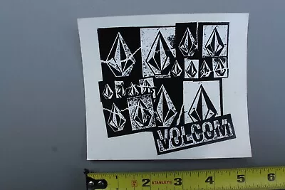 VOLCOM Stone Punk Clear Black White Crystal OG VC2 Vintage Skateboarding STICKER • $20