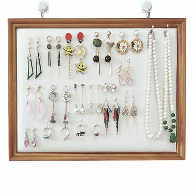 30*40CM Linen Solid Wood Wall Mounted Photo Frame Jewelry Display Stand UK Stock • £16.19