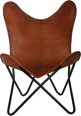 Butterfly Chair Accent Chair Handmade Rustic Arm Chair Vintage Leather Chair • $144.99
