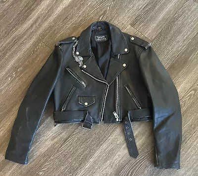 $110 • Buy Team Racing    SzM Leather Jacket.  Zippered!!  And Belted.