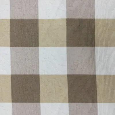 Check With Moire Weave | Home Decor Fabric | Brown / Tan | Drapery | 54 ... • $18.17