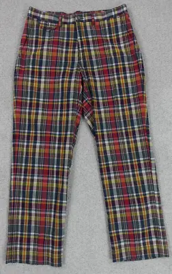 Vintage Polo Ralph Lauren Pants Mens 32x30 Chino Multicolor Indian Madras Plaid • $49.99