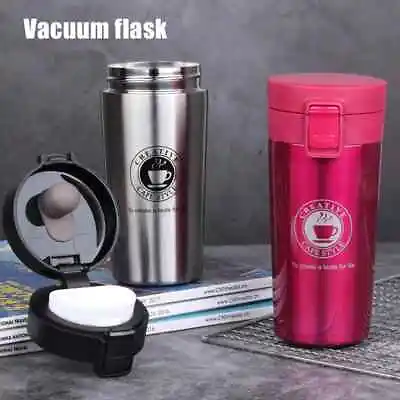 Thermal Travel Mug Cup Hot Warm Insulated Drinks Flask Outdoor Coffee Tea Lid • $14.95