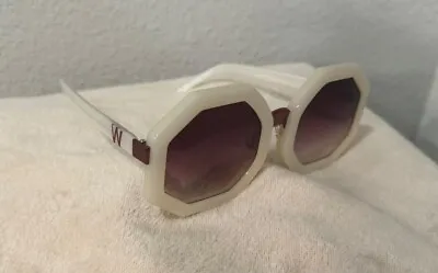 Wildfox Ava Octagon Sunglasses - White Frame Purple Gradient Lens - Pre-owned • $49
